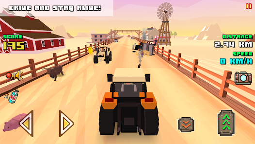 Blocky Farm Racing Simulator Game